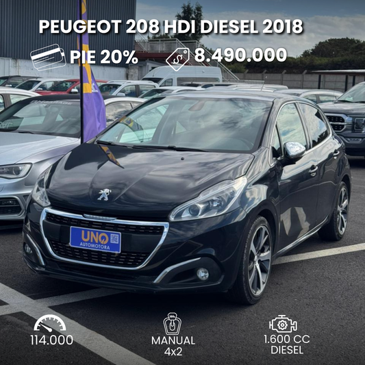 Peugeot 208 Diesel techo panoramico año 2018