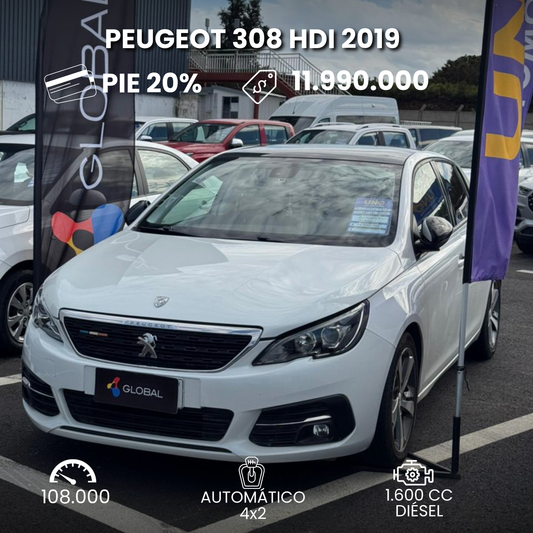 Peugeot 308 diesel automático full 2019